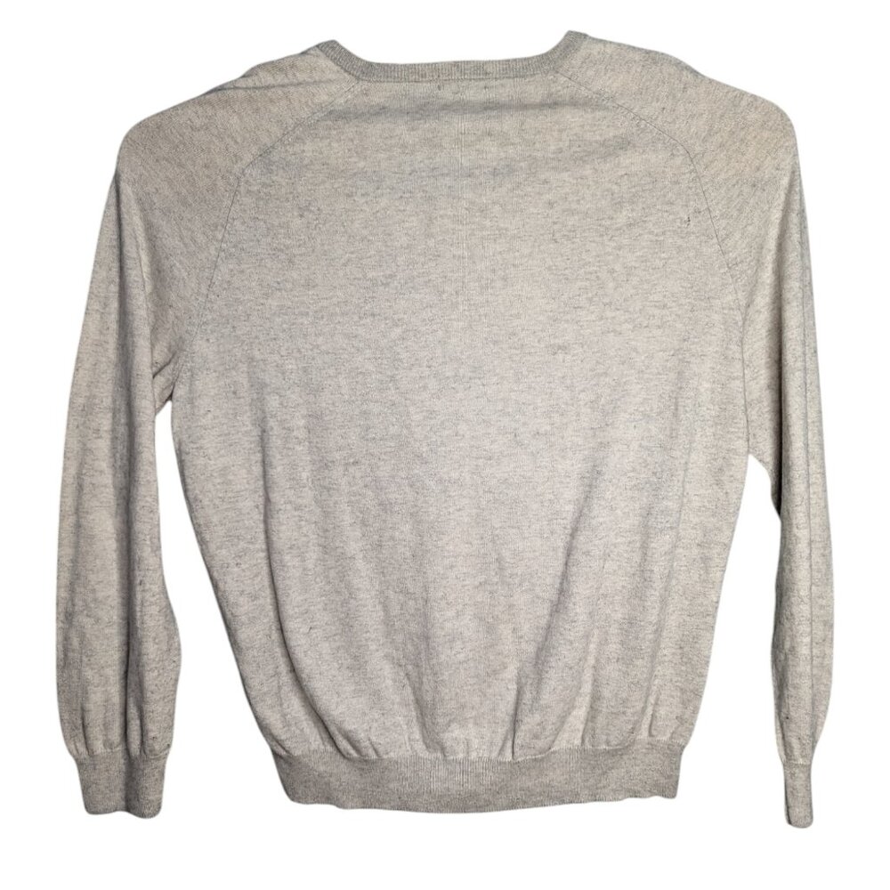 J.Crew Mens Cashmere Cotton Beige Gray Vneck Sweater XL Pullover Lightweight - Picture 3 of 3